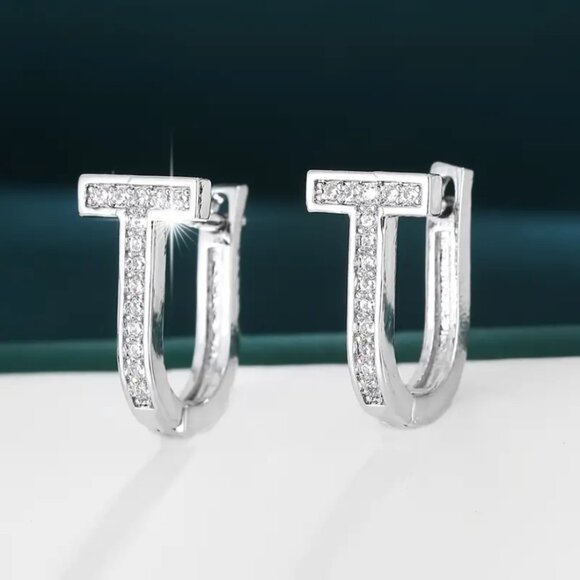 14K White Gold Womens 1ct Diamond Snap Back Hoop Earrings 14 K Silver Jewelry